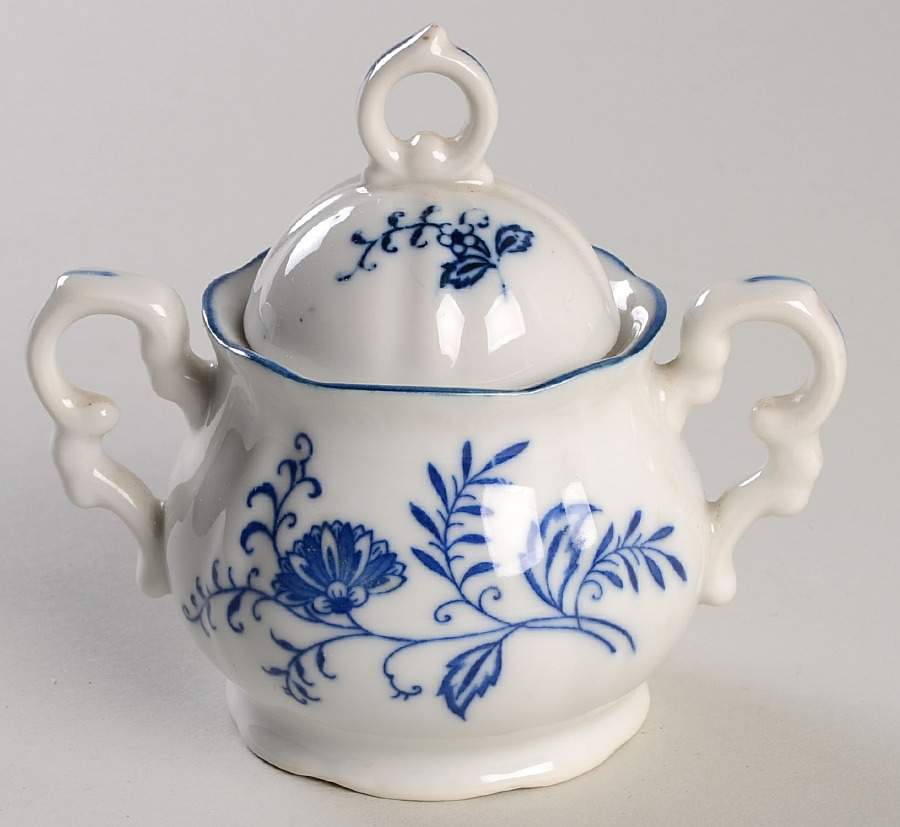Blue Dresden Sugar Bowl & Lid by Sphinx Import-1