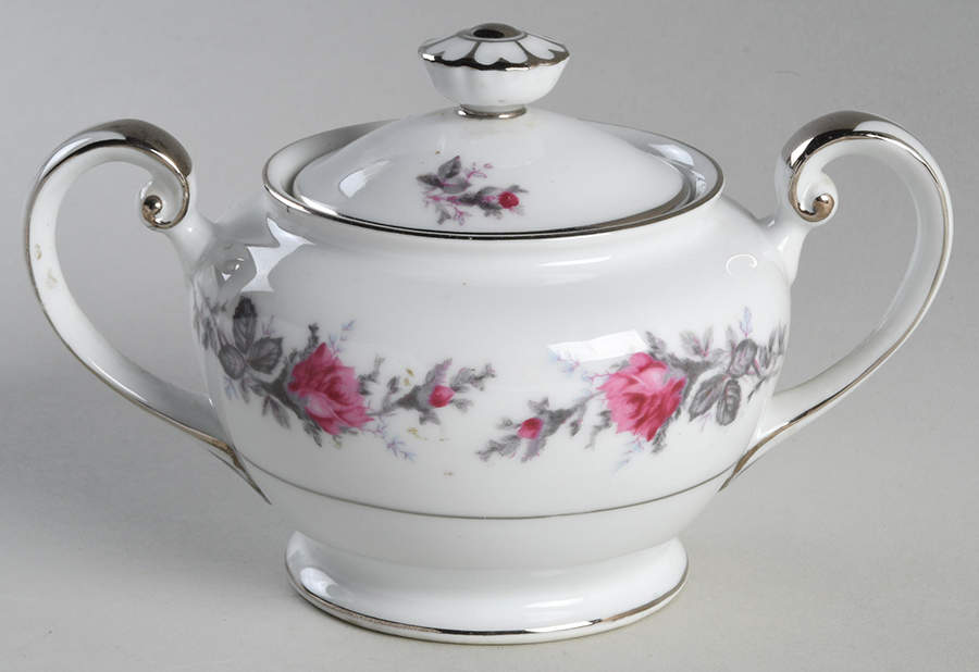Silverose Sugar Bowl & Lid by Spring China-1