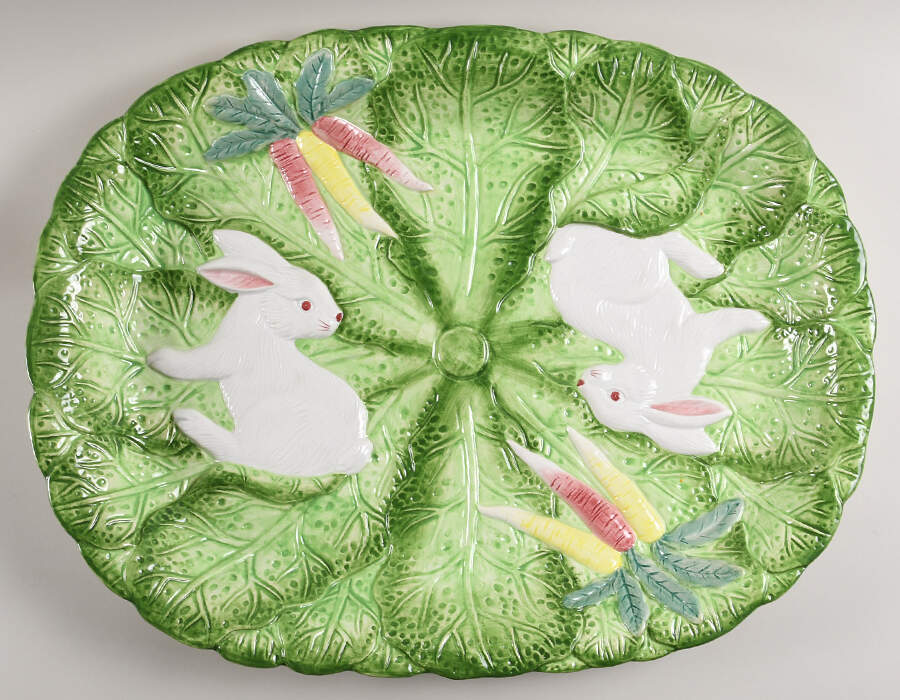 Bunny Lane 21" Oval Serving Platter by Strata Group-1
