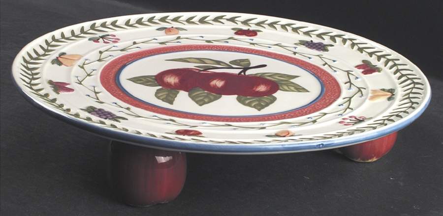 Fresh N' Fruity Footed Cake Plate by Strata Group-1