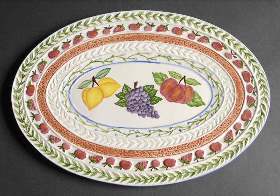 Fresh N' Fruity 14" Oval Serving Platter by Strata Group-1