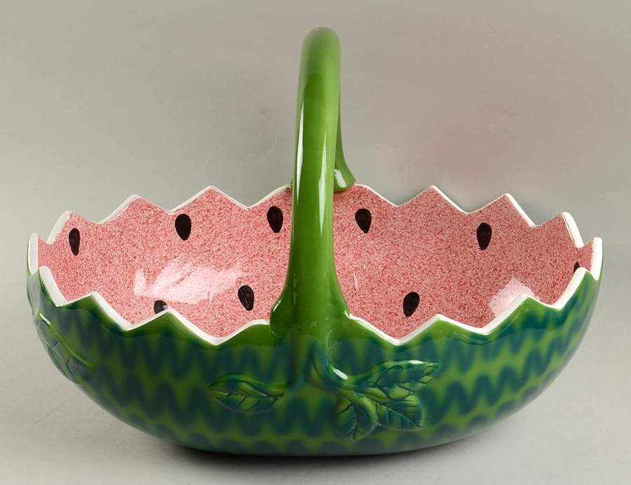 Ripe Watermelons 9" Handled Basket by Strata Group-1