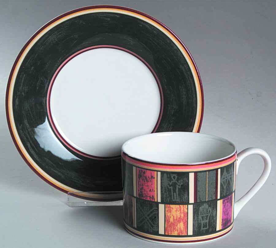 Akan Flat Cup & Saucer Set by Sasaki-1
