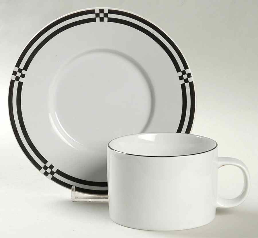 Checkpoint Flat Cup & Saucer Set by Sasaki-1