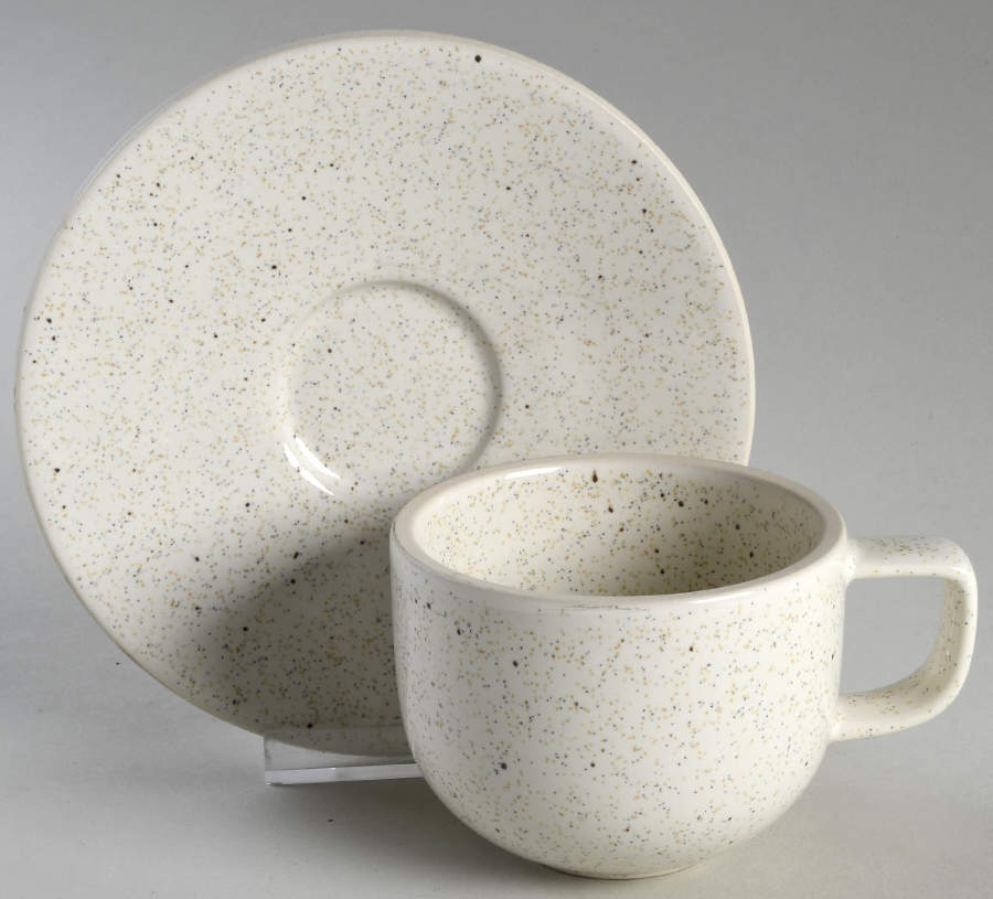 Colorstone Birch (Textured) Flat Cup & Saucer Set by Sasaki-1