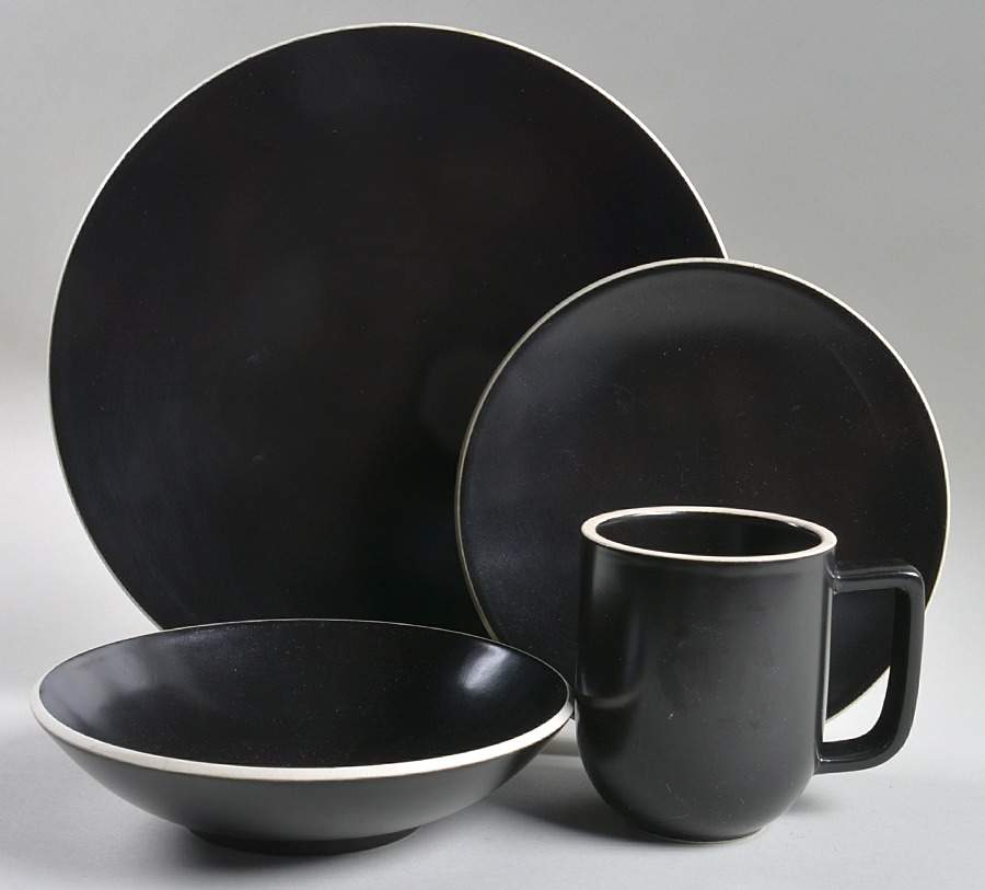 Colorstone Matte Black 4 Piece Place Setting by Sasaki-1