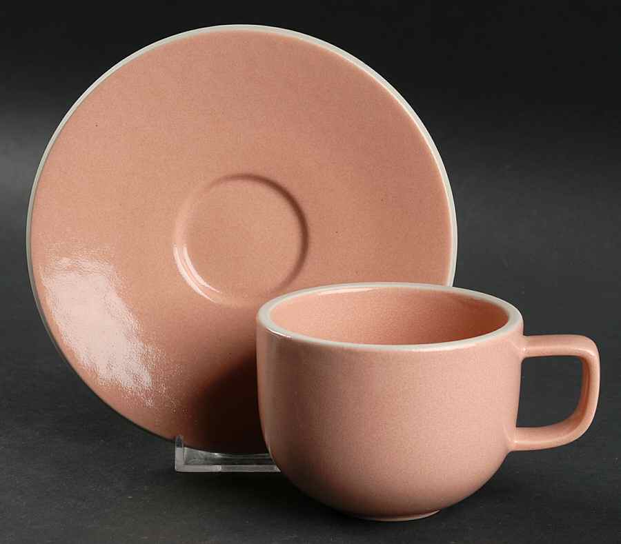 Colorstone Coral (Textured) Flat Cup & Saucer Set by Sasaki-1