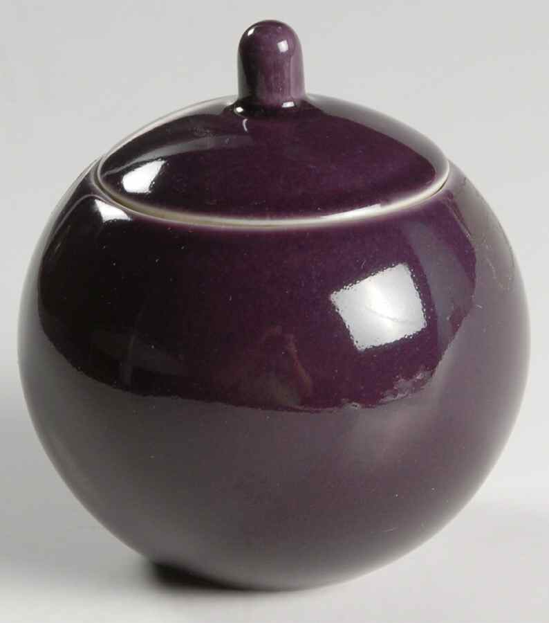 Colorstone Plum (Textured) Sugar Bowl & Lid by Sasaki-1