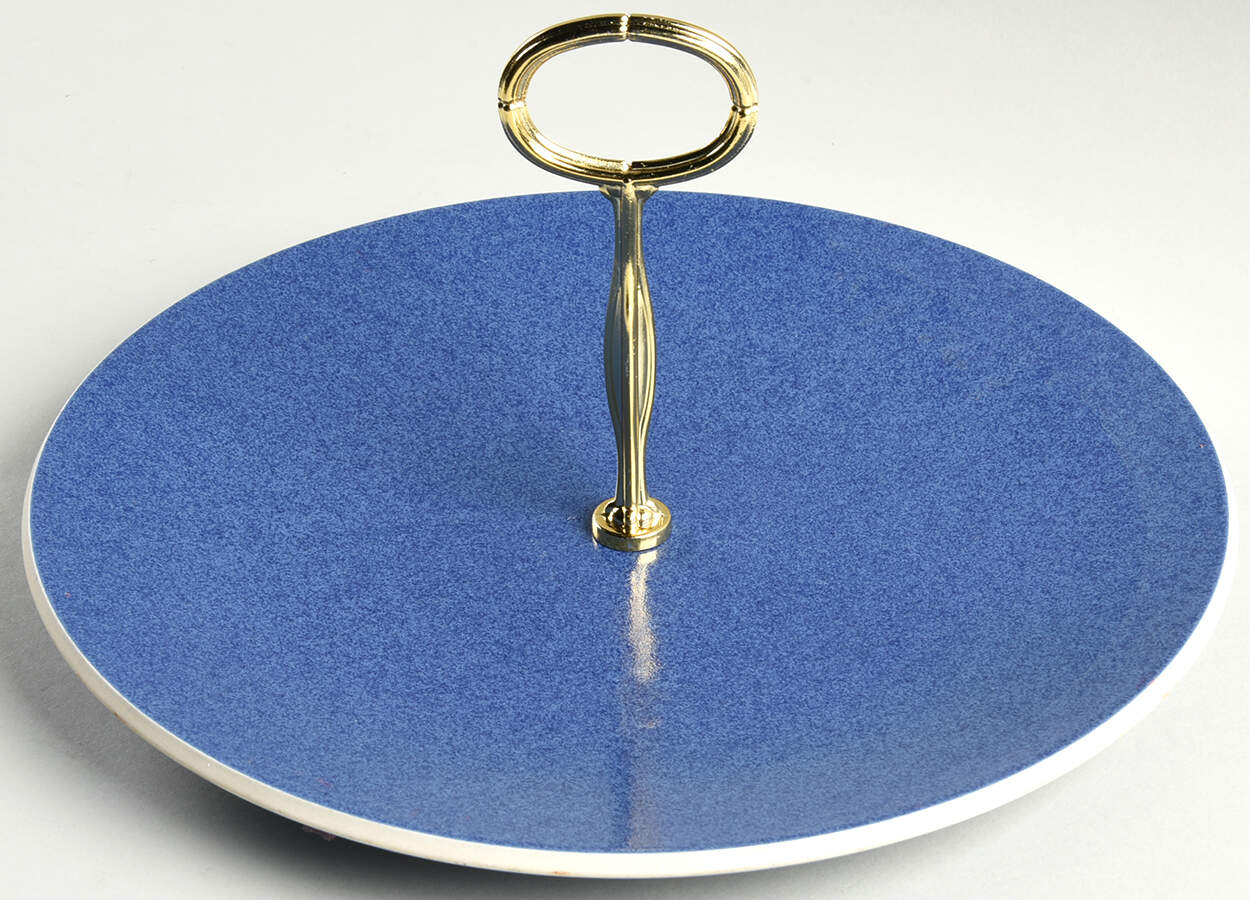 Colorstone Sapphire (Textured) Round Serving Plate with Center Handle (Dp) Hc by Sasaki-1