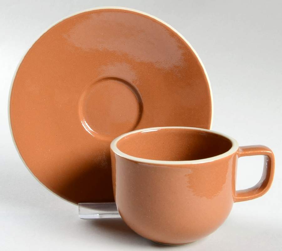 Colorstone Sienna (Textured) Flat Cup & Saucer Set by Sasaki-1