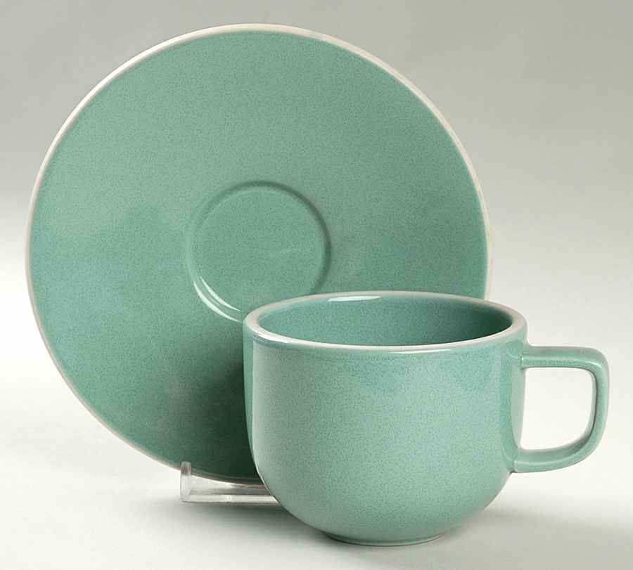 Colorstone Vert de Gris (Textured) Flat Cup & Saucer Set by Sasaki-1