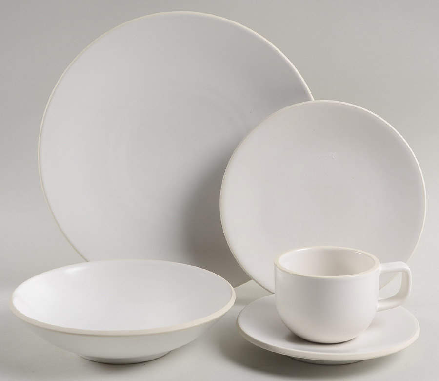 Colorstone White (Not Textured, Matte) 5 Piece Place Setting by Sasaki-1