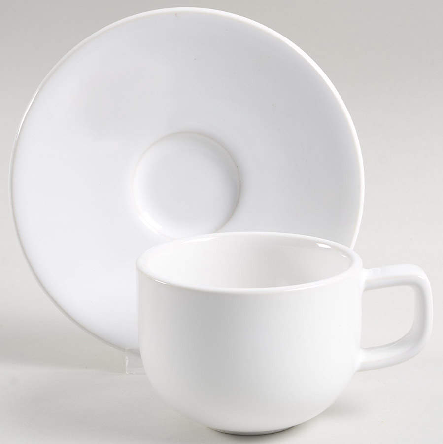 Colorstone White (Textured) Flat Cup & Saucer Set by Sasaki-1