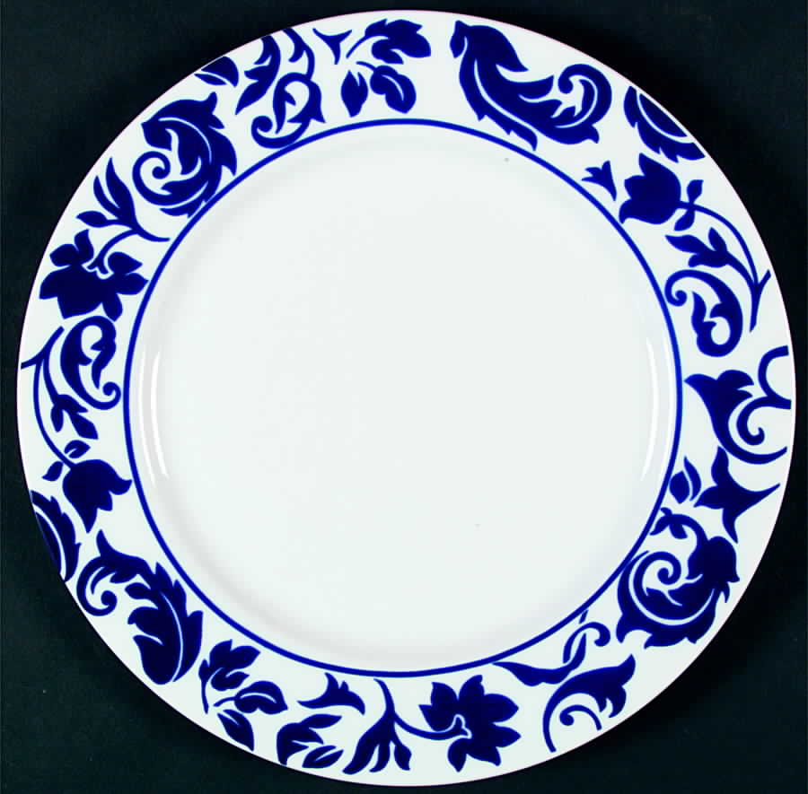 Damask Blue Dinner Plate by Sasaki-1