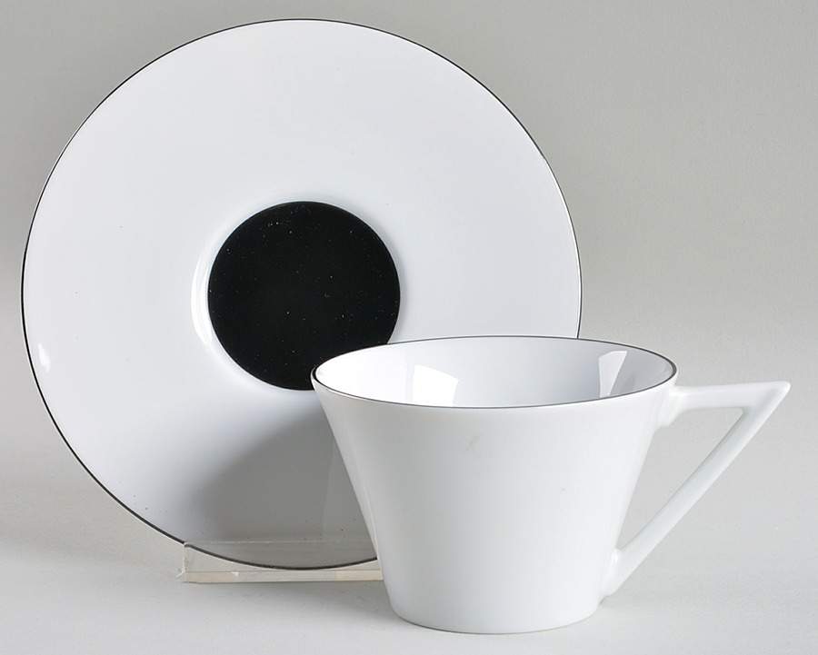 Dancing Squares Flat Cup & Saucer Set by Sasaki-1