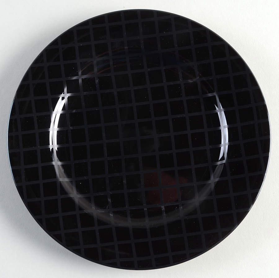 Gridlock Black Salad Plate by Sasaki-1