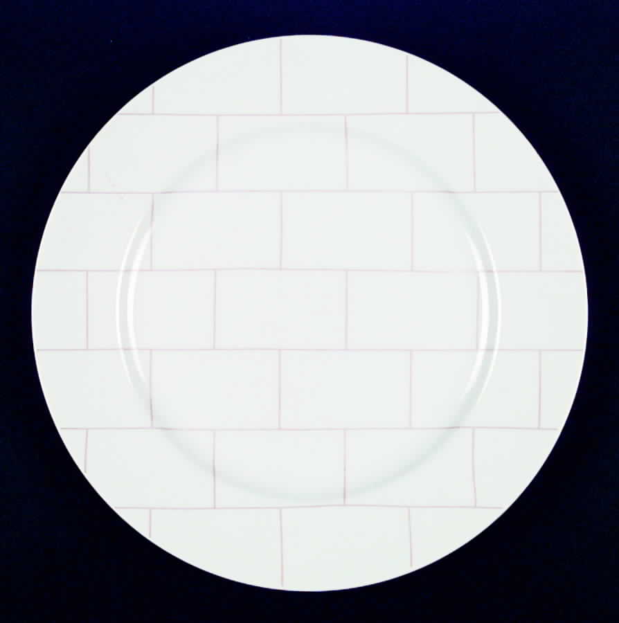 Gridlock Pink Dinner Plate by Sasaki-1