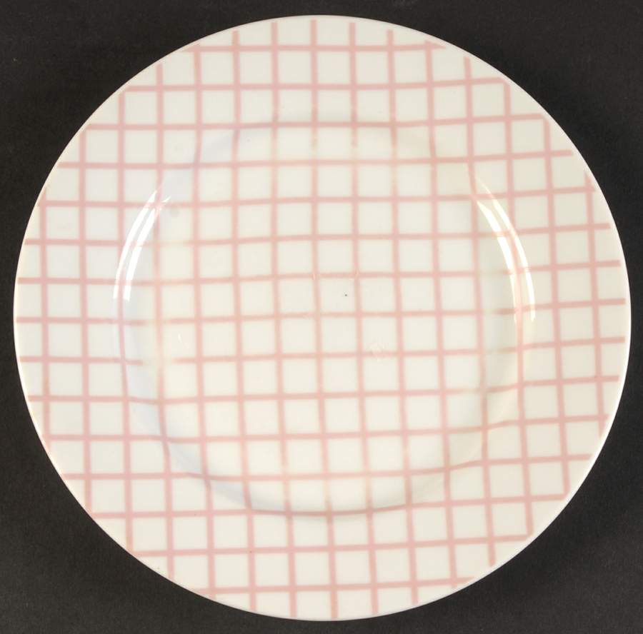 Gridlock Pink Salad Plate by Sasaki-1