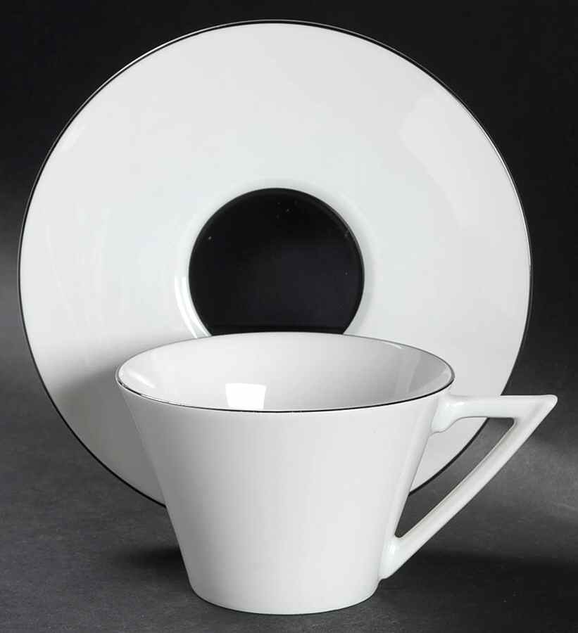 Lightning Flat Cup & Saucer Set by Sasaki-1