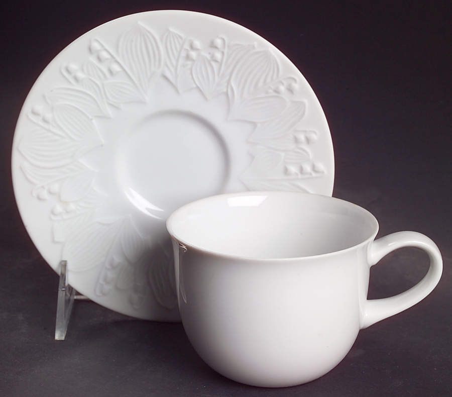 Lily of The Valley Flat Cup & Saucer Set by Sasaki-1