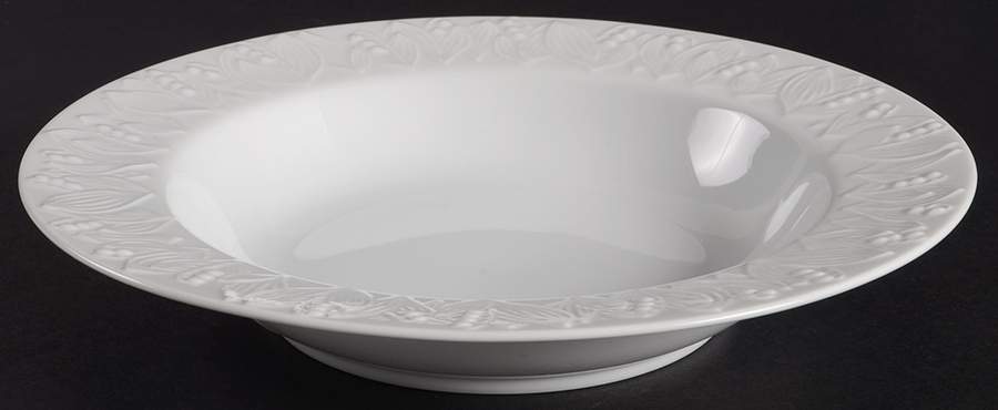 Lily of The Valley Glossy Large Rim Soup Bowl by Sasaki-1