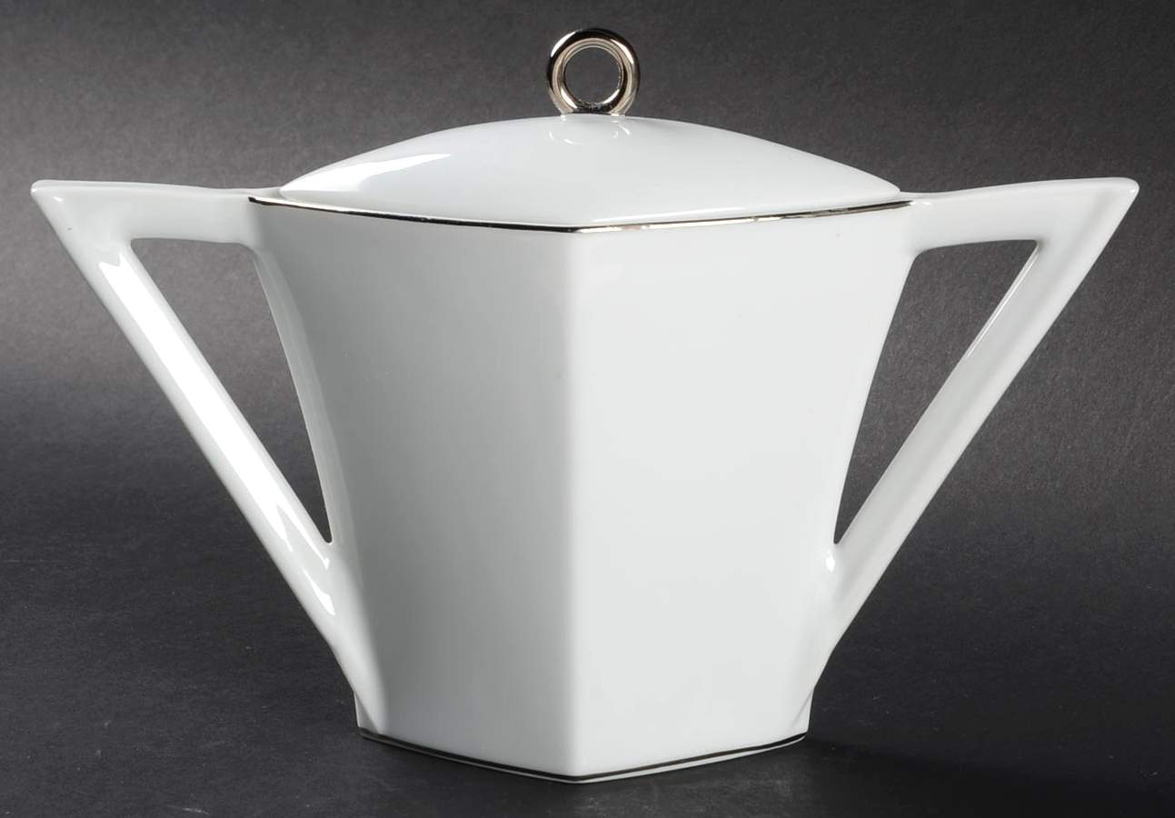 Lune Blanc Sugar Bowl & Lid by Sasaki-1