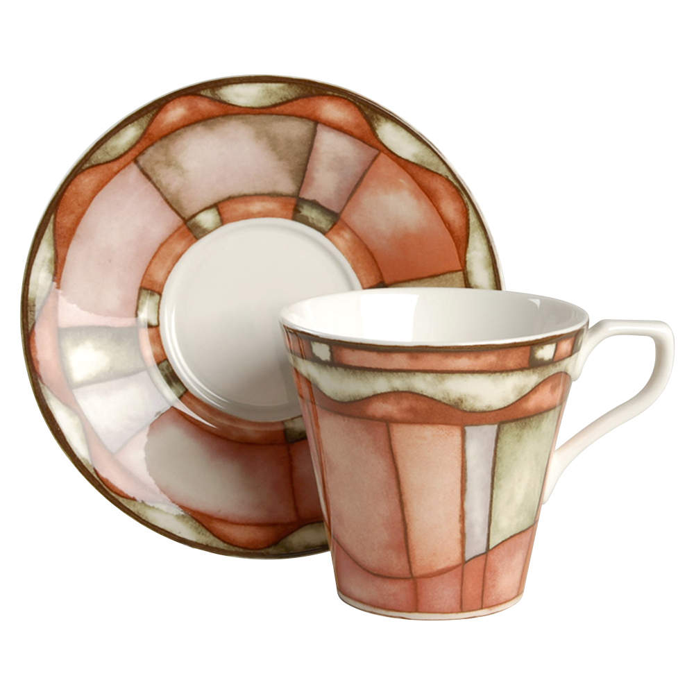 Magnolia Flat Cup & Saucer Set by Sasaki-1