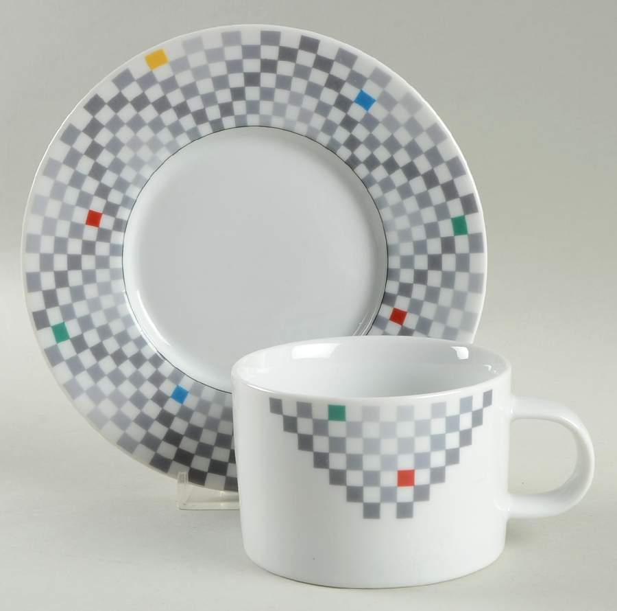 Matrix Flat Cup & Saucer Set by Sasaki-1