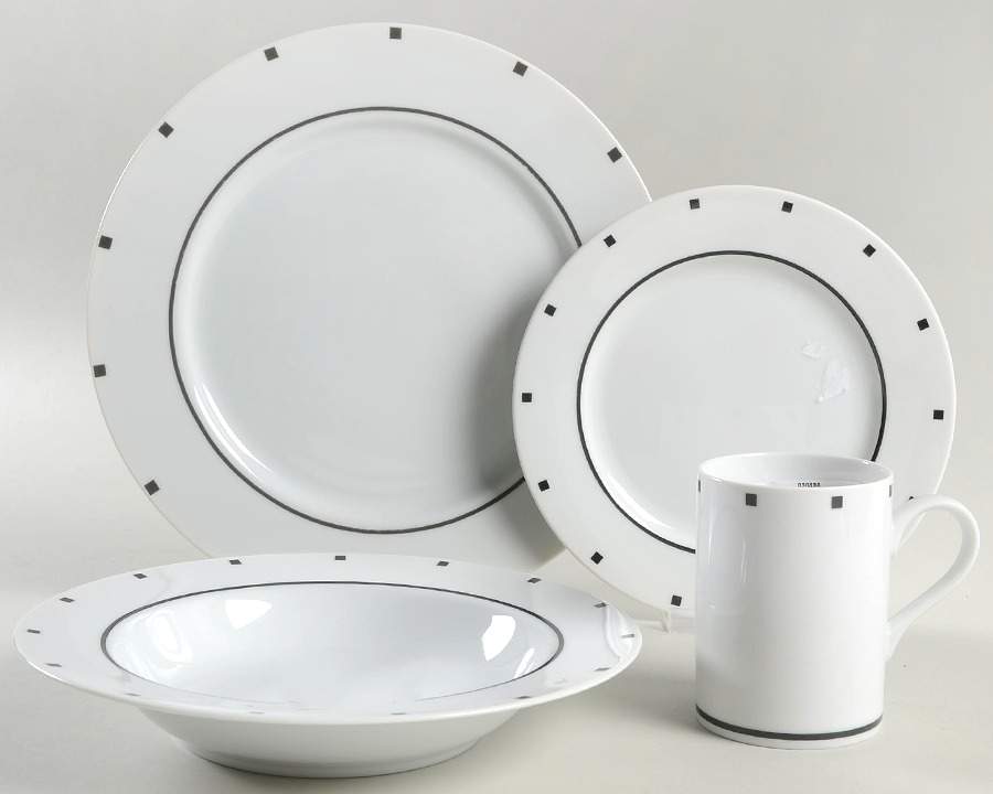 Metropolis Black 4 Piece Place Setting by Sasaki-1