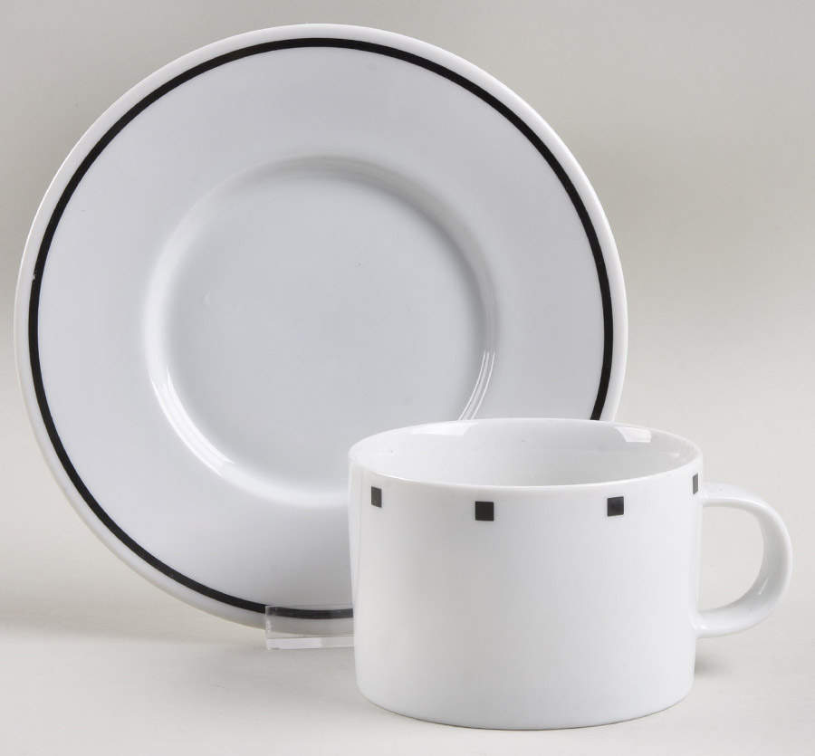 Metropolis Black Flat Cup & Saucer Set by Sasaki-1