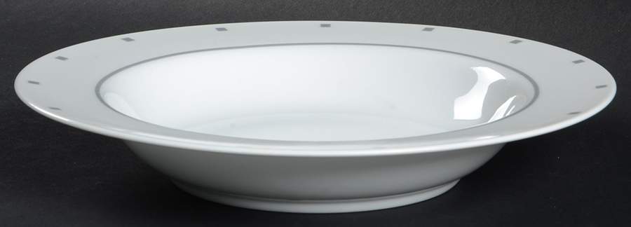 Metropolis Grey Large Rim Soup Bowl by Sasaki-1