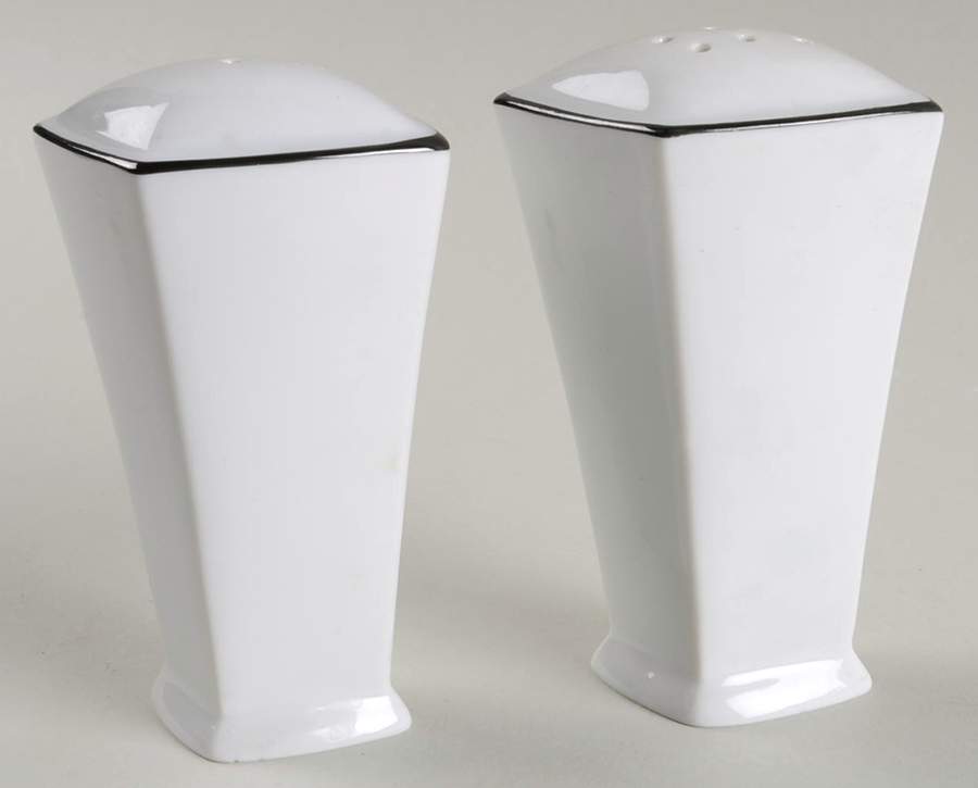 Normandie Noir (Black Trim) Salt & Pepper Set by Sasaki-1