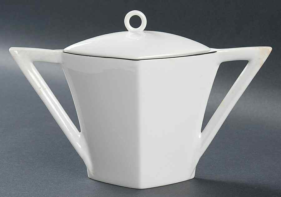 Normandie Noir (Black Trim) Sugar Bowl & Lid by Sasaki-1