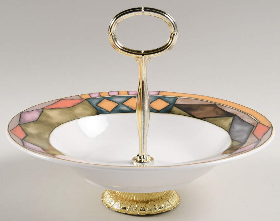 Palazzo 6"-7" Handled Footed Nut Dish HC by Sasaki-1