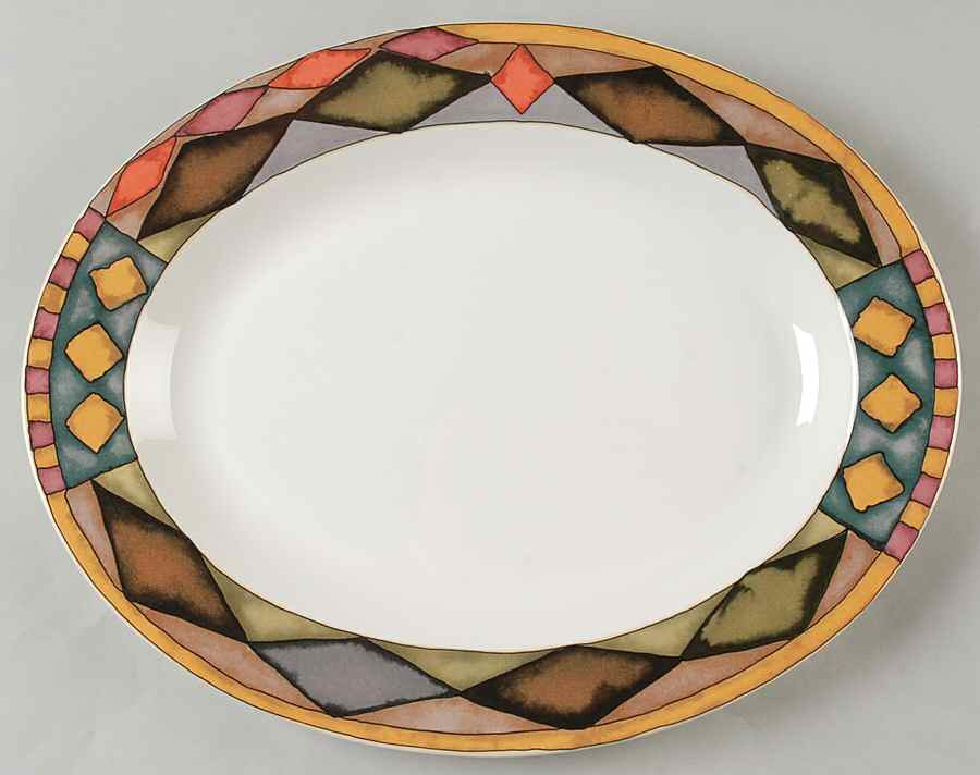 Palazzo 14" Oval Serving Platter by Sasaki-1
