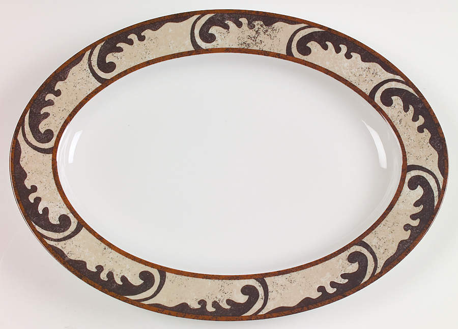 Pompeii 14" Oval Serving Platter by Sasaki-1