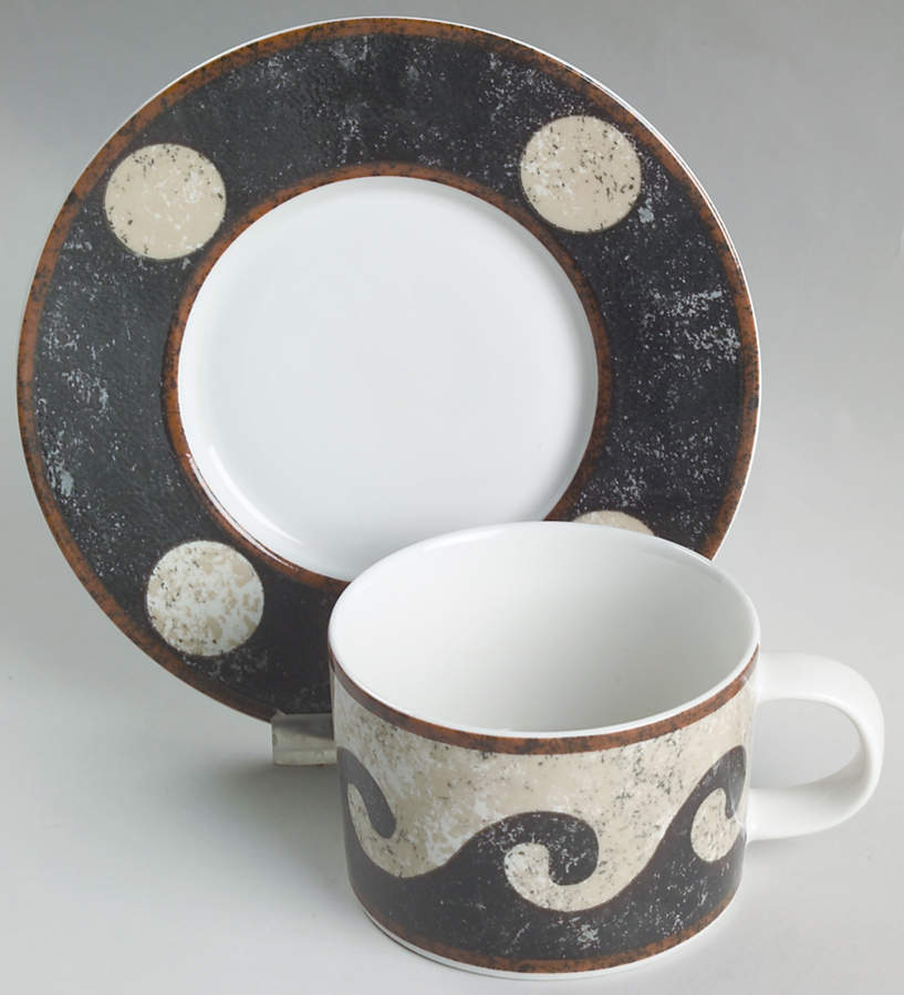 Pompeii Flat Cup & Saucer Set by Sasaki-1