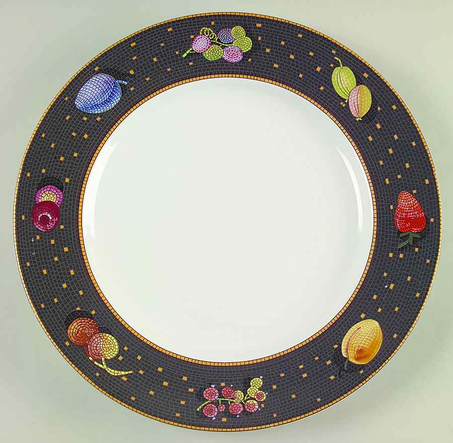 Ravenna Charcoal 12" Chop Plate (Round Platter) by Sasaki-1