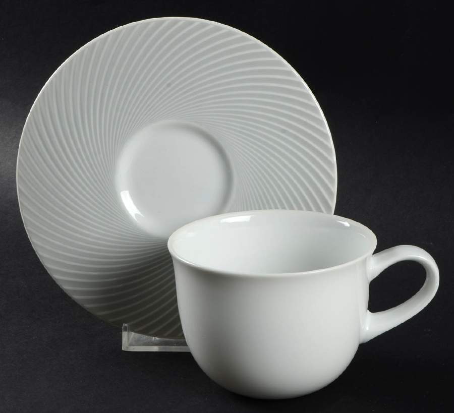 Regency Gray Flat Cup & Saucer Set by Sasaki-1