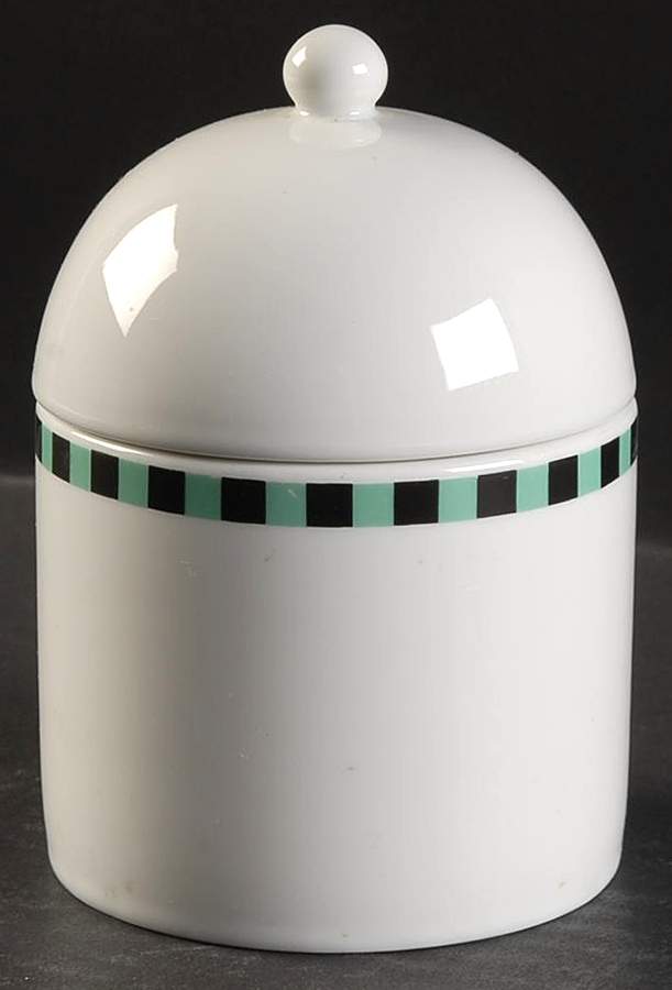 Register (Green & Black) Sugar Bowl & Lid by Sasaki-1