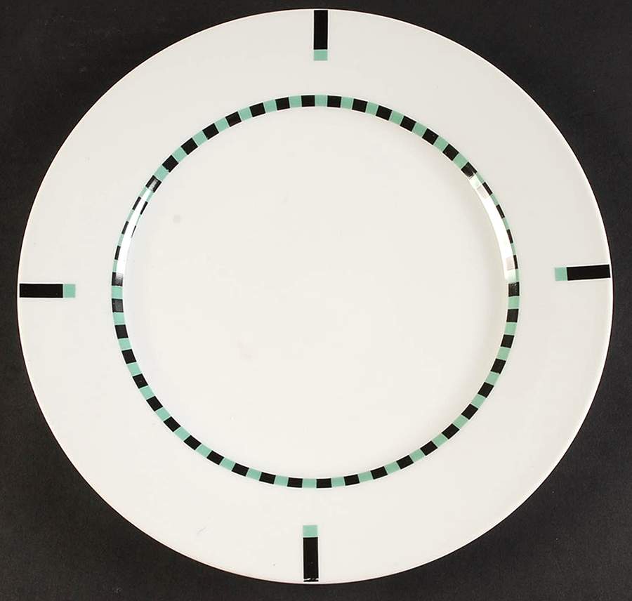 Register (Green & Black) 12" Chop Plate (Round Platter) by Sasaki-1
