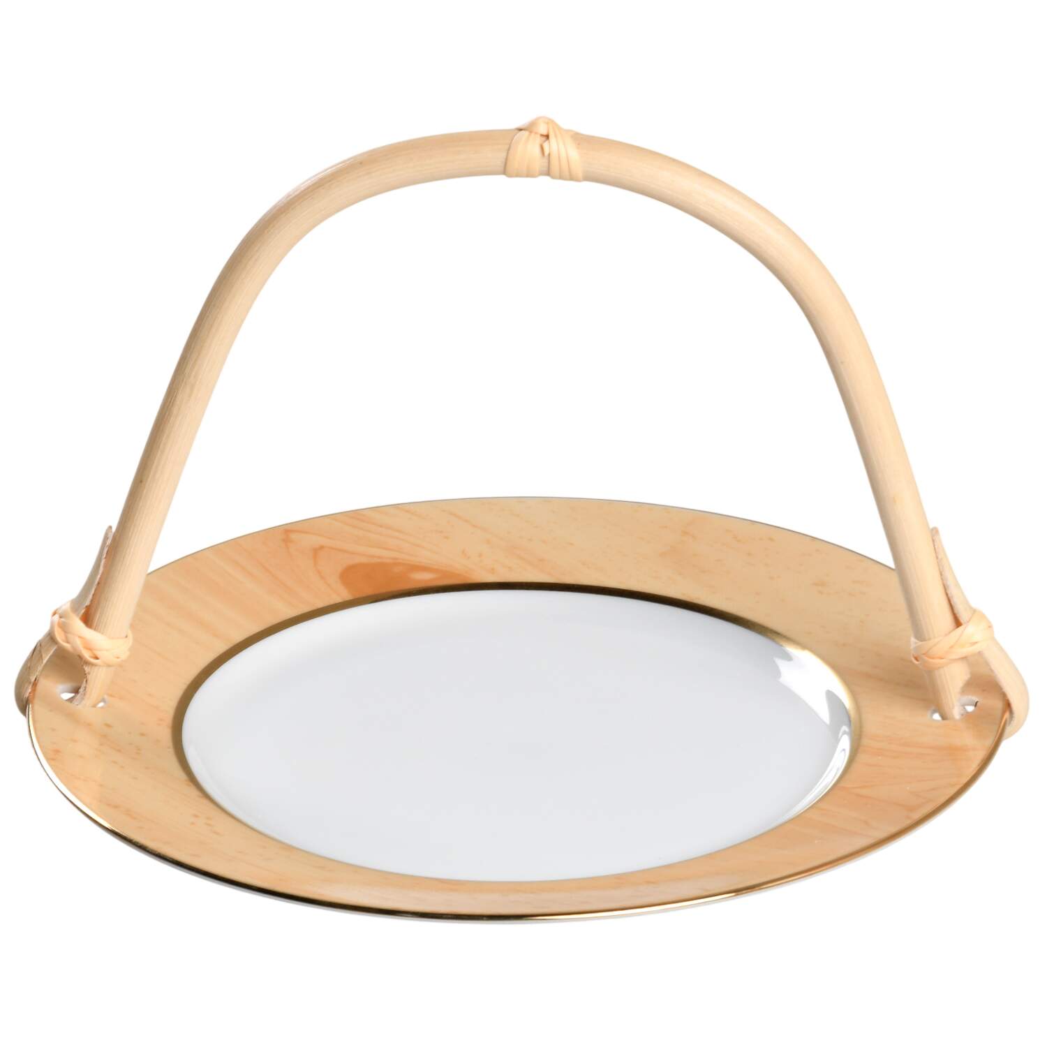 Sirius 5 3/8"-5 5/8" Bamboo Handled Serving Plate  HC by Sasaki-1