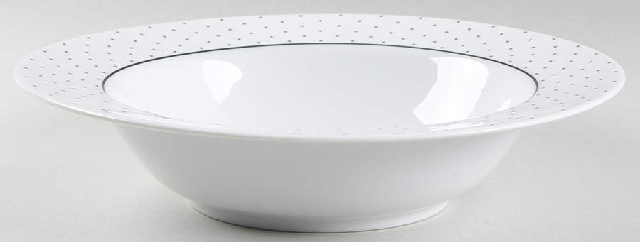 Swiss Dots Black 10" Round Vegetable Bowl by Sasaki-1