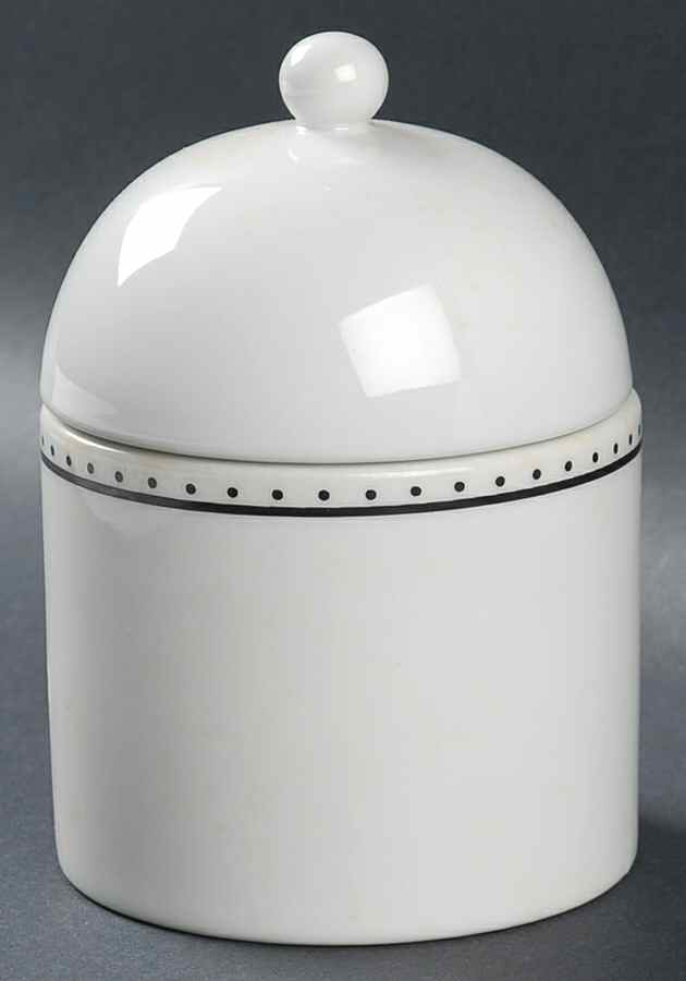 Swiss Dots Black Sugar Bowl & Lid by Sasaki-1
