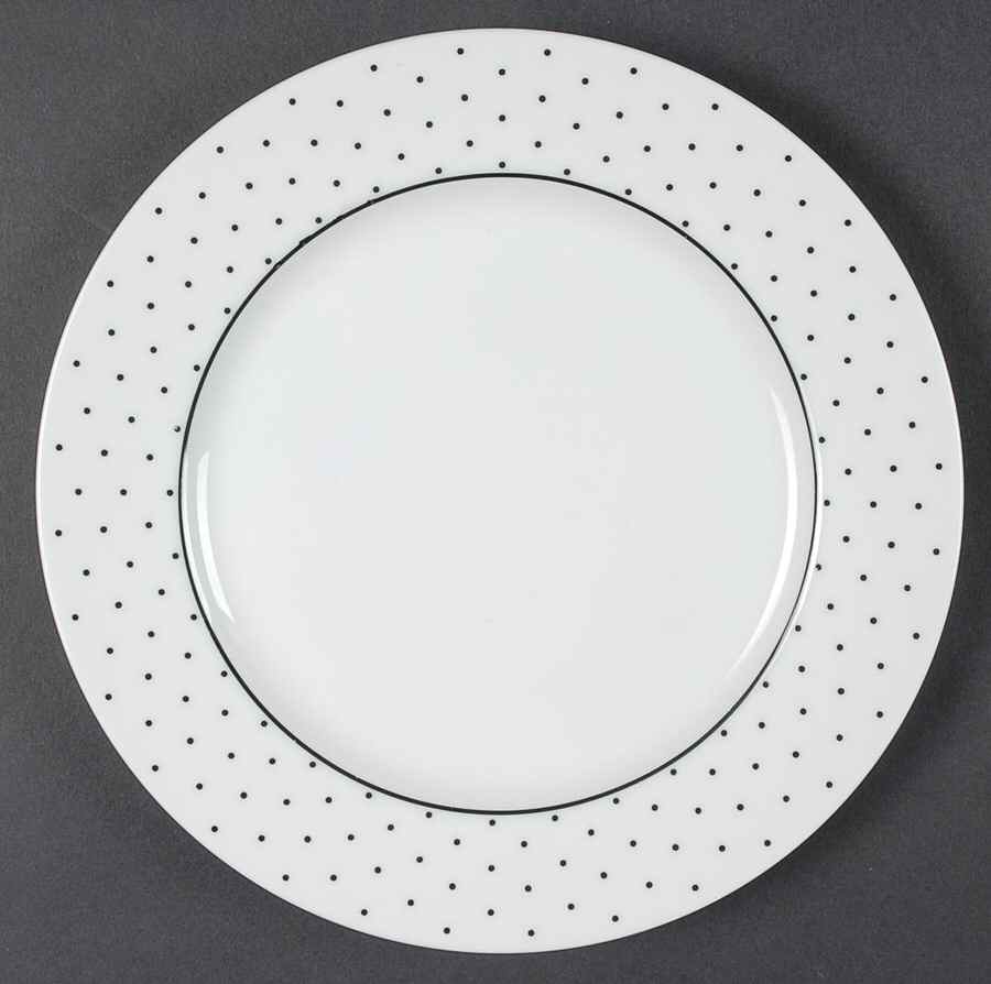 Swiss Dots Black Salad Plate by Sasaki-1