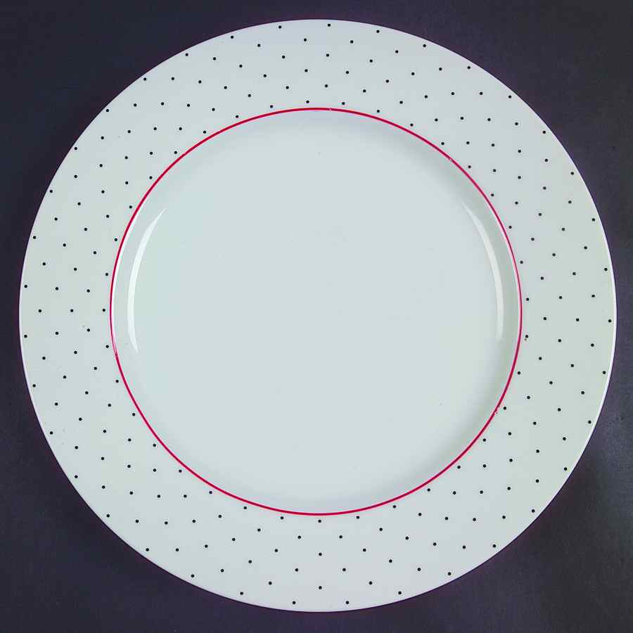 Swiss Dots Red 12" Chop Plate (Round Platter) by Sasaki-1