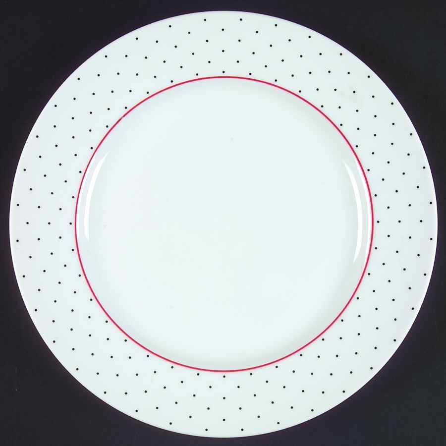 Swiss Dots Red Dinner Plate by Sasaki-1