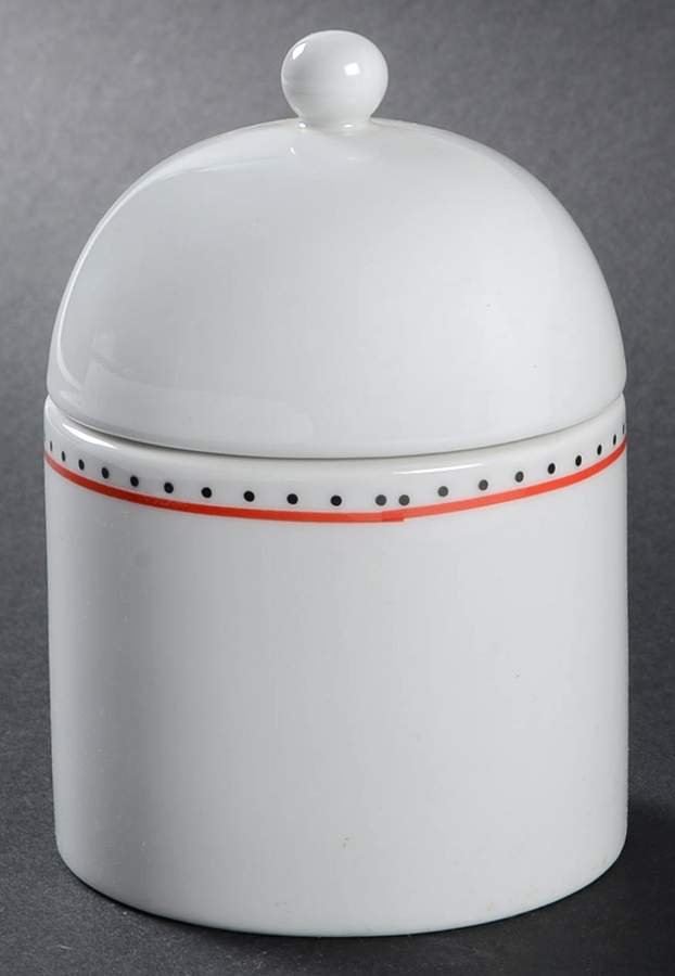 Swiss Dots Red Sugar Bowl & Lid by Sasaki-1