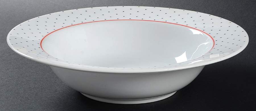 Swiss Dots Red 10" Round Vegetable Bowl by Sasaki-1