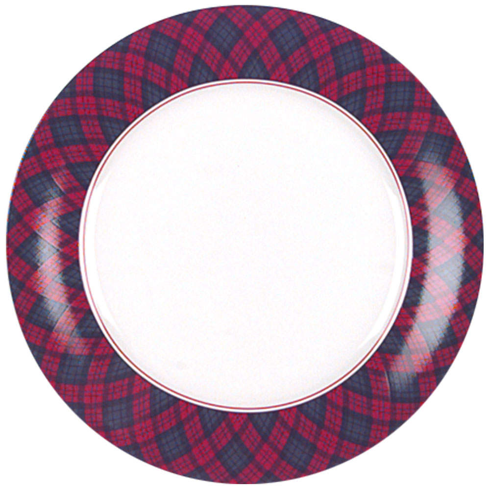 Tartan Plaid Red Salad Plate by Sasaki-1